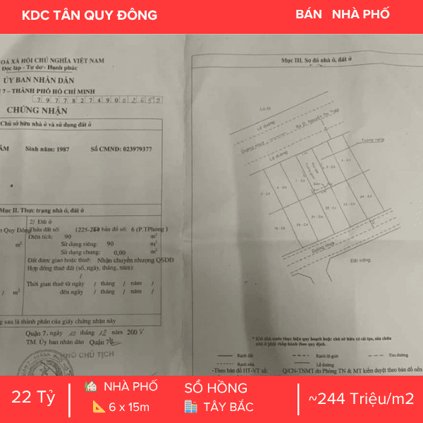 NHÀ MẶT TIỀN KDC TÂN QUY ĐÔNG QUẬN 7 – TIỀM NĂNG XÂY MỚI & KINH DOANH