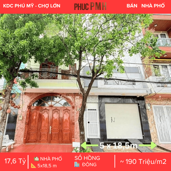NHÀ PHỐ KDC PHÚ MỸ CHỢ LỚN – SÁT METRO TÂN MỸ – NỘI THẤT GỖ ĐỎ ĐẲNG CẤP