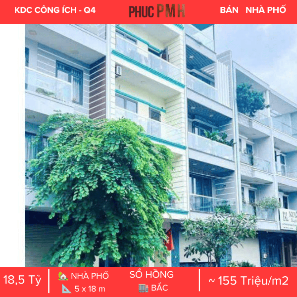 Nhà phố số 19 Đường 1A (KDC Công ích Quận 4), diện tích 90m², kết cấu trệt 3 lầu vững chãi, sổ hồng riêng công chứng ngay