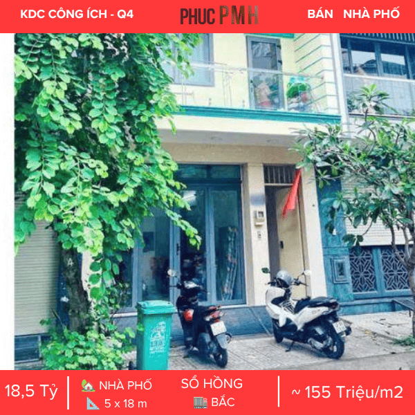 Nhà phố số 19 Đường 1A (KDC Công ích Quận 4), diện tích 90m², kết cấu trệt 3 lầu vững chãi, sổ hồng riêng công chứng ngay