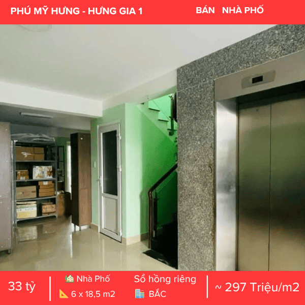 NHÀ PHỐ HƯNG GIA 1 – CÓ THANG MÁY – ĐANG CÓ HĐT 60 TRIỆU/THÁNG
