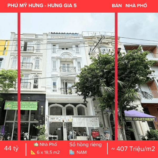 NHÀ PHỐ HƯNG GIA 5 PHÚ MỸ HƯNG – CÓ THANG MÁY – CẦU THANG THOÁT HIỂM RIÊNG BIỆT