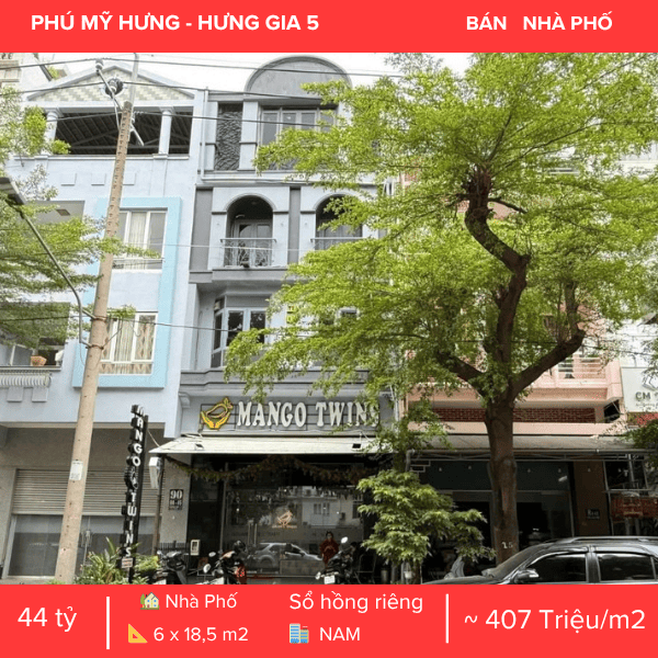 💎 NHÀ PHỐ HƯNG GIA 5 PHÚ MỸ HƯNG, MẶT TIỀN ĐƯỜNG 20M, CÓ THANG MÁY, KẾT CẤU 6 TẦNG