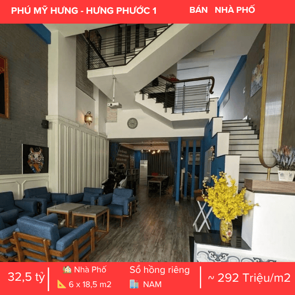 NHÀ PHỐ HƯNG PHƯỚC 1 – HƯỚNG NAM MÁT MẺ – ĐANG CÓ HĐT 2000 USD/THÁNG