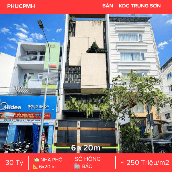 NHÀ PHỐ HIỆN ĐẠI KDC TRUNG SƠN – CÓ HẦM – FULL NỘI THẤT CAO CẤP – VÀO Ở NGAY