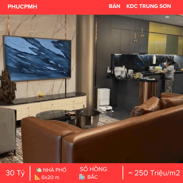 NHÀ PHỐ HIỆN ĐẠI KDC TRUNG SƠN – CÓ HẦM – FULL NỘI THẤT CAO CẤP – VÀO Ở NGAY