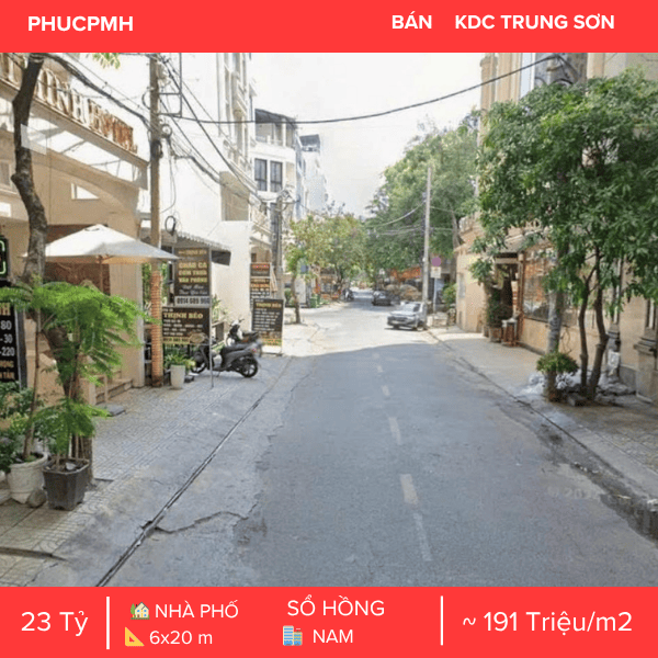  NHÀ PHỐ HIỆN ĐẠI KDC TRUNG SƠN – KẾT CẤU HẦM + 5 TẦNG – VỊ TRÍ ĐẮC ĐỊA TRỤC ĐƯỜNG SỐ 7