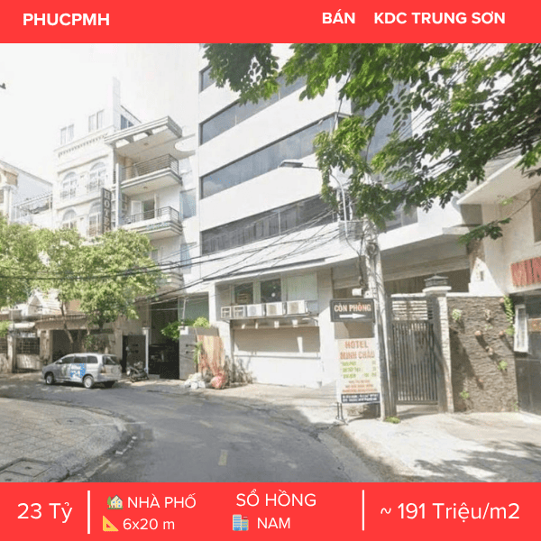 NHÀ PHỐ HIỆN ĐẠI KDC TRUNG SƠN – KẾT CẤU HẦM + 5 TẦNG – VỊ TRÍ ĐẮC ĐỊA TRỤC ĐƯỜNG SỐ 7