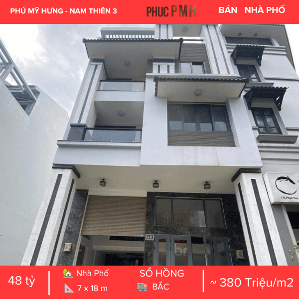 NHÀ PHỐ MẶT TIỀN PHẠM THÁI BƯỜNG NAM THIÊN 3 – TRUNG TÂM PHÚ MỸ HƯNG – KẾT CẤU 5 TẦNG SIÊU ĐẸP