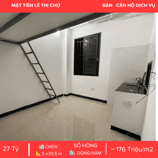 DÒNG TIỀN BỀN VỮNG 5 NĂM – TÒA NHÀ 30 PHÒNG CÓ THANG MÁY – MẶT TIỀN LÊ THỊ CHỢ