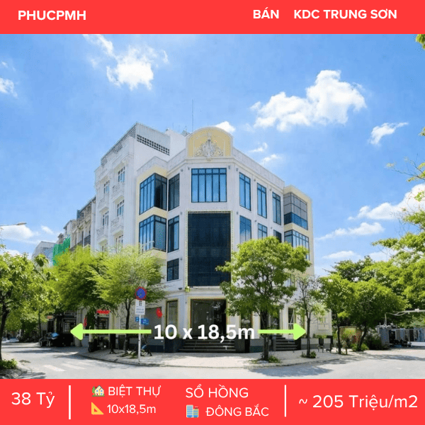 ⭐SIÊU PHẨM TÒA NHÀ GÓC 2 MẶT TIỀN KDC TRUNG SƠN – KẾT CẤU 5 TẦNG CÓ HẦM & THANG MÁY