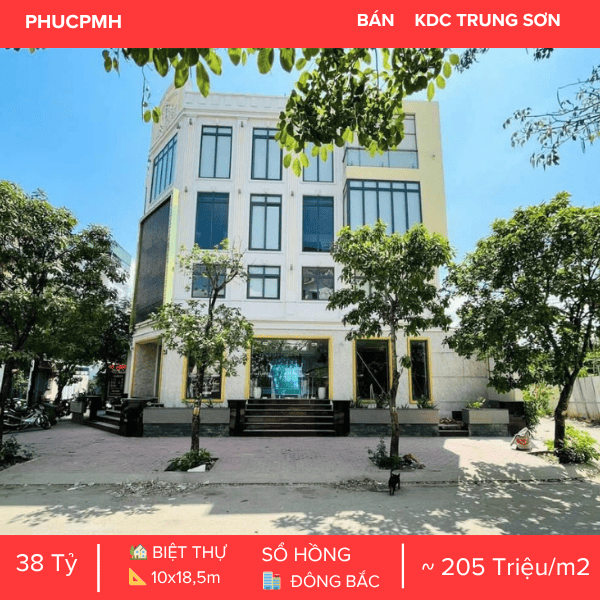 ⭐SIÊU PHẨM TÒA NHÀ GÓC 2 MẶT TIỀN KDC TRUNG SƠN – KẾT CẤU 5 TẦNG CÓ HẦM & THANG MÁY