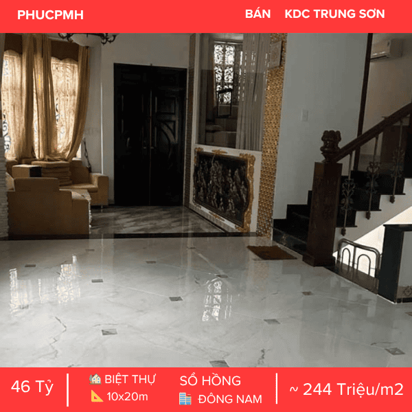  BIỆT THỰ GÓC 2 MẶT TIỀN TRUNG SƠN – VIEW SÔNG TRỰC DIỆN – KẾT CẤU CÓ HẦM – NỘI THẤT CAO CẤP