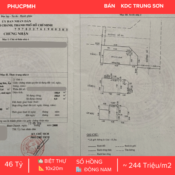  BIỆT THỰ GÓC 2 MẶT TIỀN TRUNG SƠN – VIEW SÔNG TRỰC DIỆN – KẾT CẤU CÓ HẦM – NỘI THẤT CAO CẤP