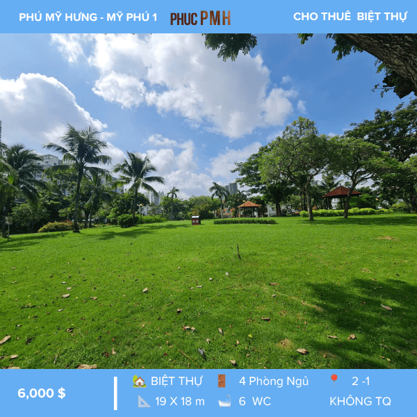 BIỆT THỰ ĐƠN LẬP MỸ PHÚ 1, PHÚ MỸ HƯNG – VIEW CÔNG VIÊN – TIỆN NGHI ĐẲNG CẤP