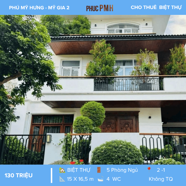 BIỆT THỰ MỸ GIA 2 PHÚ MỸ HƯNG – SÂN VƯỜN RỘNG – TIỆN NGHI ĐẲNG CẤP