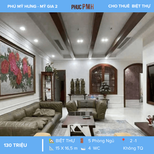 BIỆT THỰ MỸ GIA 2 PHÚ MỸ HƯNG – SÂN VƯỜN RỘNG – TIỆN NGHI ĐẲNG CẤP