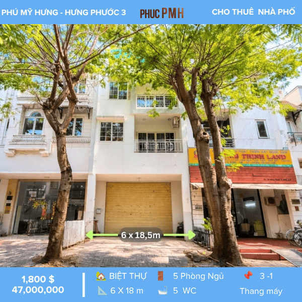 NHÀ PHỐ KINH DOANH HƯNG PHƯỚC 3 – TRUNG TÂM KHU HÀN QUỐC – CÓ THANG MÁY – GIÁ THUÊ SỐC