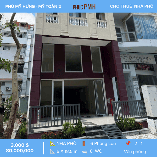  CHO THUÊ NHÀ VĂN PHÒNG ĐƯỜNG NỘI KHU MỸ TOÀN 2 – PHÚ MỸ HƯNG – SÀN TRỐNG VĂN PHÒNG – CÓ THANG MÁY