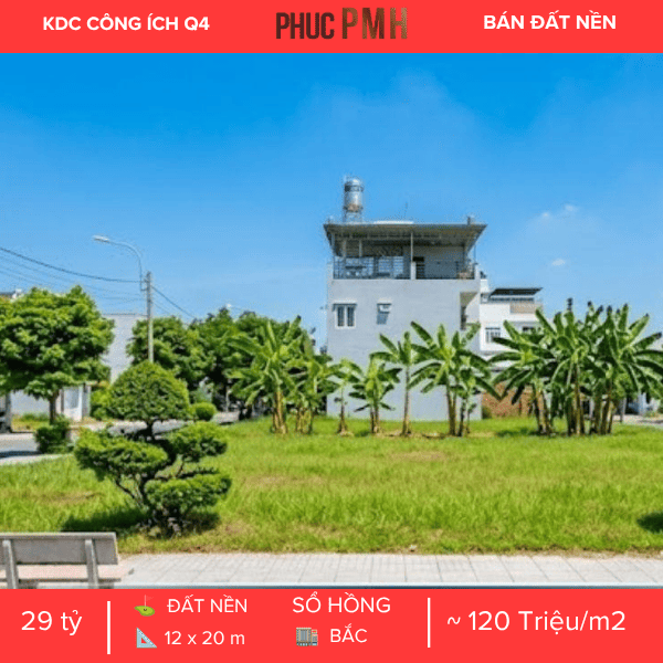 Bán Lô Đất Biệt Thự Đơn Lập G1-09, KDC Công Ích Quận 4, P. Phú Mỹ, Quận 7. Diện Tích 12m x 20m (240m2)