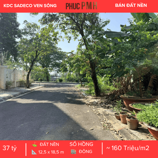 Bán Đất Biệt Thự Khu VIP Q8, KDC Sadeco Ven Sông, Quận 7 - Diện Tích 12.5m x 18.5m, Hướng Đông Nam Mát Mẻ, Sổ Hồng Riêng