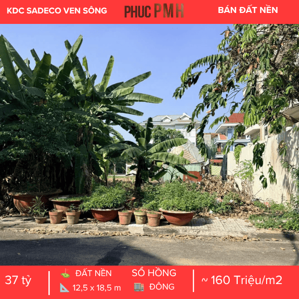 Bán Đất Biệt Thự Khu VIP Q8, KDC Sadeco Ven Sông, Quận 7 - Diện Tích 12.5m x 18.5m, Hướng Đông Nam Mát Mẻ, Sổ Hồng Riêng