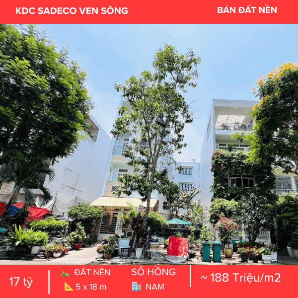 ĐẤT MẶT TIỀN LÔ I45 ĐƯỜNG SỐ 8 SADECO VEN SÔNG Q7 – HƯỚNG NAM – SỔ HỒNG RIÊNG – GIÁ: 17 TỶ