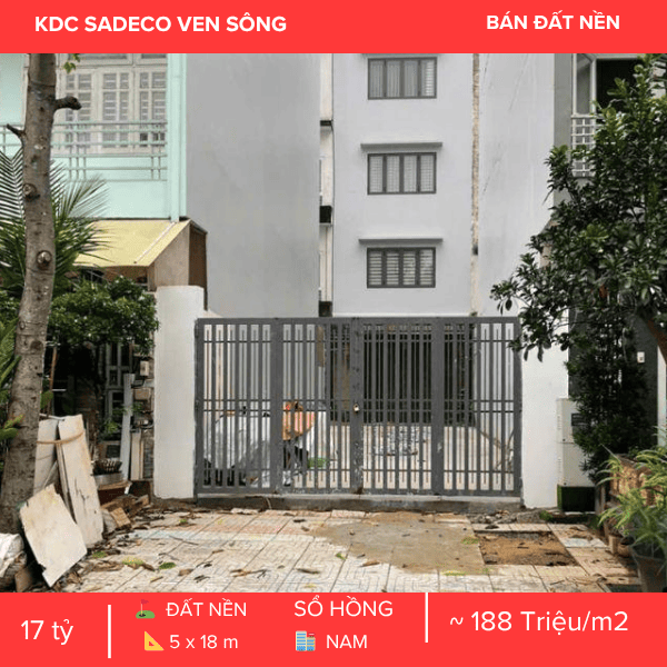 ĐẤT MẶT TIỀN LÔ I45 ĐƯỜNG SỐ 8 SADECO VEN SÔNG Q7 – HƯỚNG NAM – SỔ HỒNG RIÊNG – GIÁ: 17 TỶ