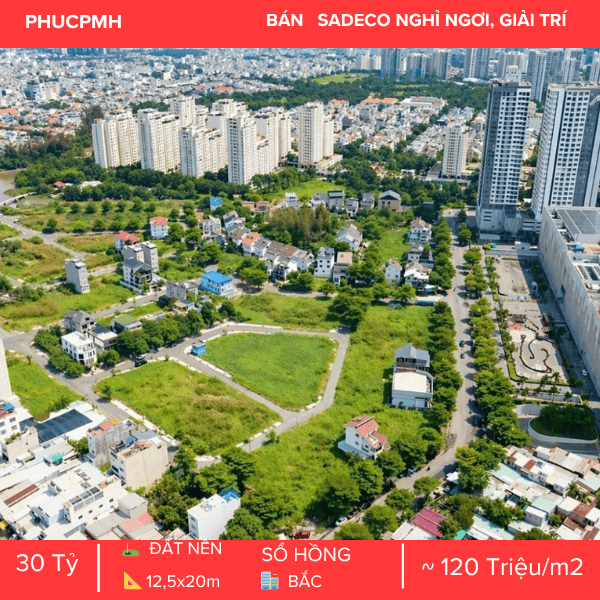 ĐẤT NỀN BIỆT THỰ A2-36 SADECO NGHỈ NGƠI GIẢI TRÍ – KẾ CẬN PHÚ MỸ HƯNG