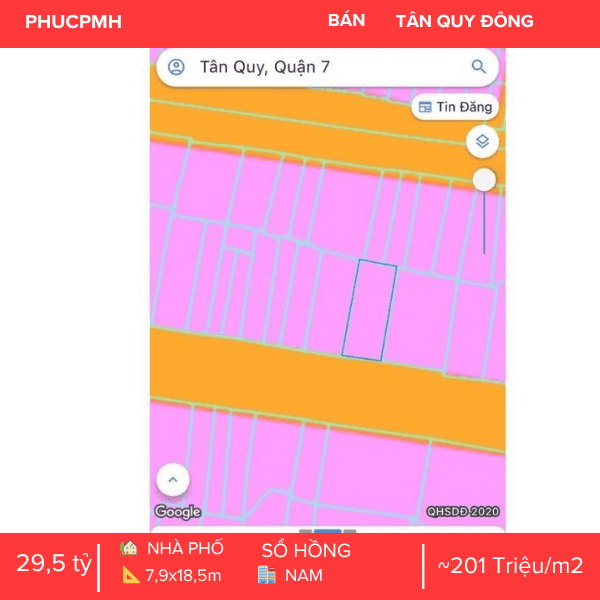 SIÊU PHẨM MẶT TIỀN ĐƯỜNG SỐ 79 TÂN QUY QUẬN 7 – NGANG KHỦNG 7.9M – QUY HOẠCH CAO TẦNG