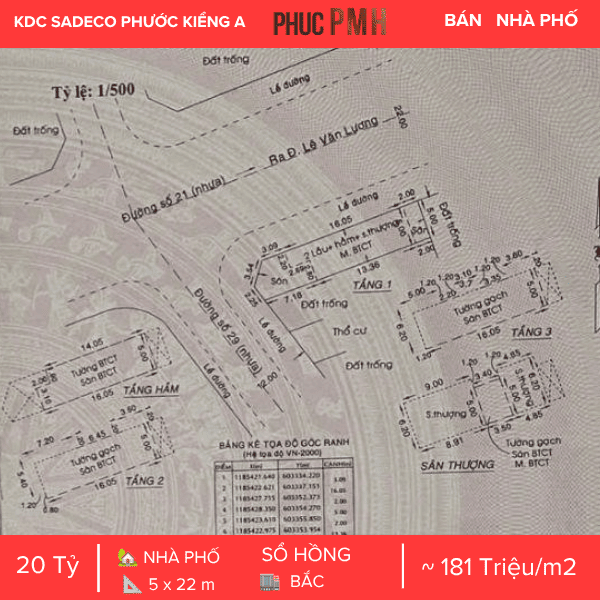  Nhà phố góc 2MT Lô số 1 (Đường 21 & 29), diện tích 110m², kết cấu Hầm + 4 tầng bề thế, lý tưởng cho kinh doanh và văn phòng cao cấp