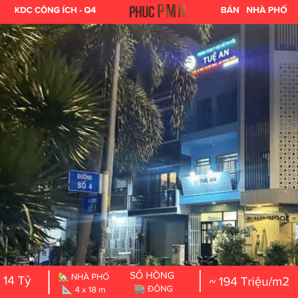 Bán Nhà Phố Số 81 Đường Số 3, KDC Công Ích Quận 4, Quận 7. Diện Tích 4x18m, Kết Cấu 4 Tầng Sàn, Đang Khai Thác Cho Thuê Thu Ổn Định