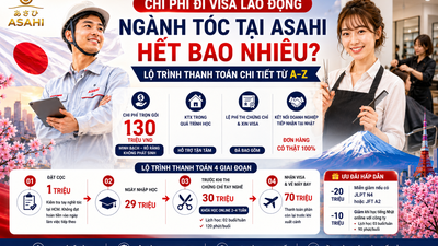 Chi phí đi visa lao động ngành tóc tại Asahi hết bao nhiêu? Lộ trình thanh toán chi tiết từ A–Z 