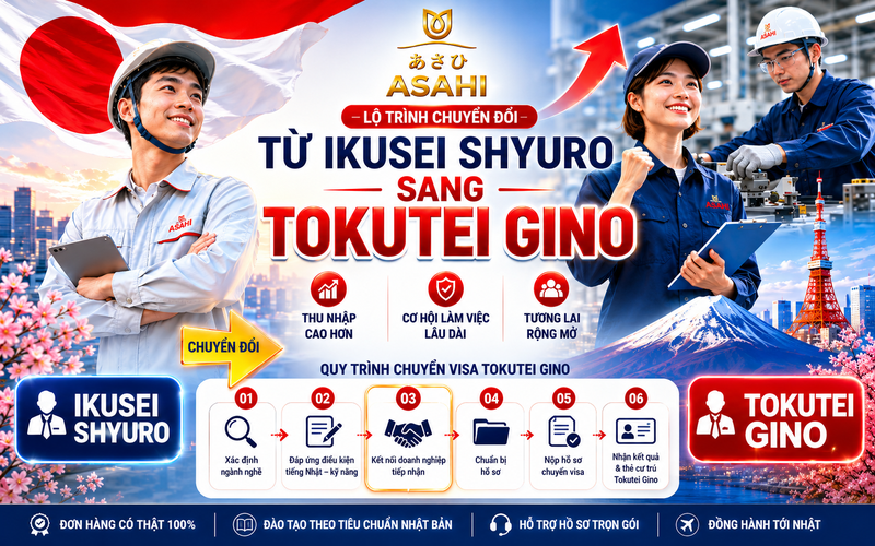 Từ Ikusei Shyuro chuyển sang Tokutei Gino như thế nào? 