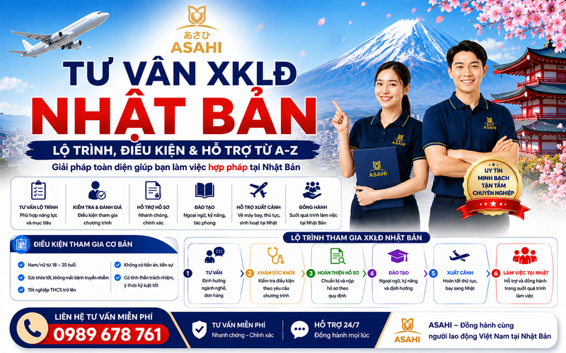 Tư Vấn XKLĐ Nhật Bản – Lộ Trình, Điều Kiện & Hỗ Trợ Từ A–Z