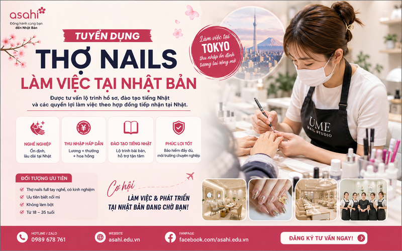 Tuyển Thợ Nails Làm Việc Tại Nhật Bản