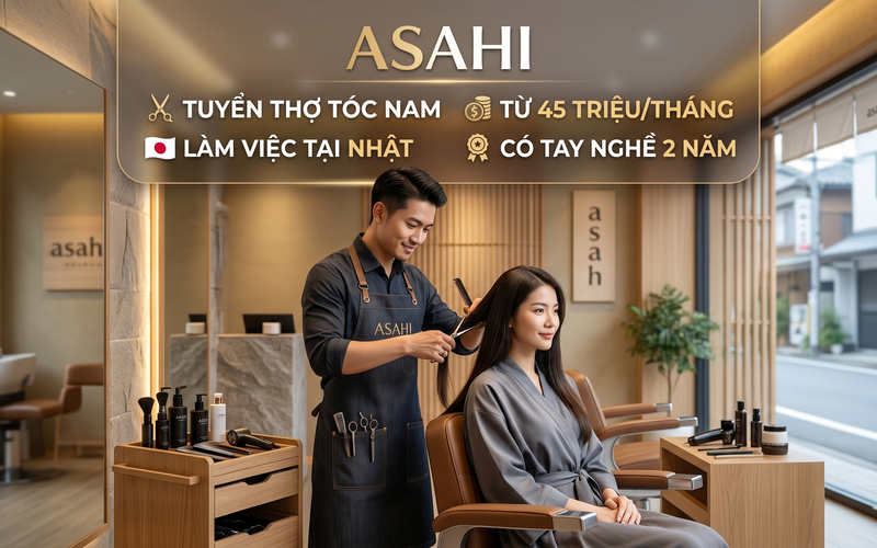 Tuyển Thợ Nam Cắt Tóc Làm Việc Tại Nhật Bản – Thu Nhập Từ 45 Triệu/Tháng