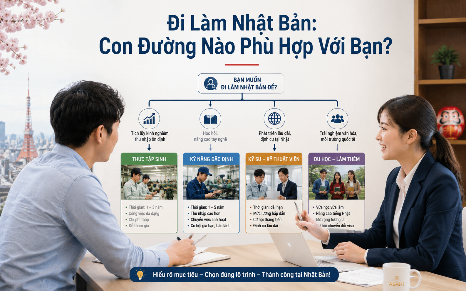 Tư vấn chọn con đường đi làm Nhật Bản phù hợp – ASAHI 2026