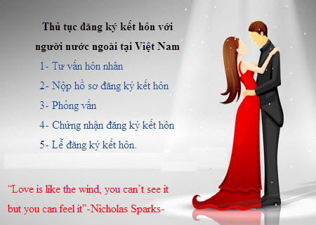 Thủ tục đăng ký kết hôn với người nước ngoài tại Việt Nam Thủ tục đăng ký kết hôn với người nước ngoài tại Việt Nam