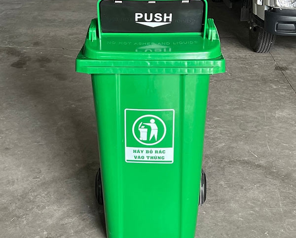 THÙNG RÁC 120 LÍT NẮP HỞ