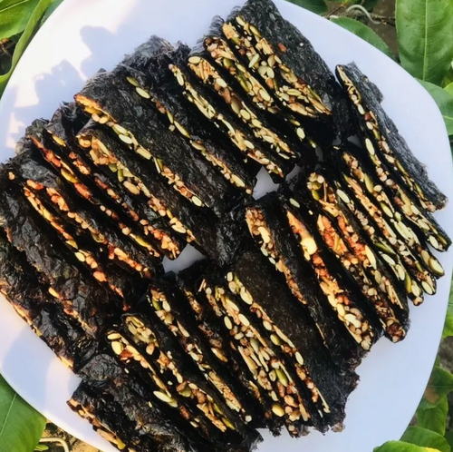 BÁNH GẠO LỨT NGŨ CỐC KẸP RONG BIỂN (500g KHÔNG ĐƯỜNG)  : ĂN LÀ GHIỀN !
