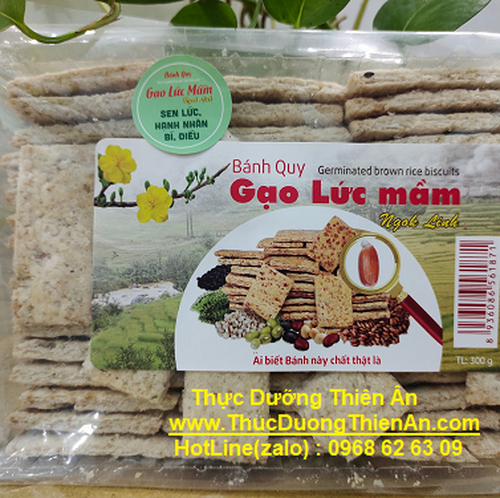 Bánh Quy Gạo Lứt Mầm Ngũ Cốc Ngok Linh (Vị Sen Lứt, Hạnh Nhân, Bí, Điều) 300gr