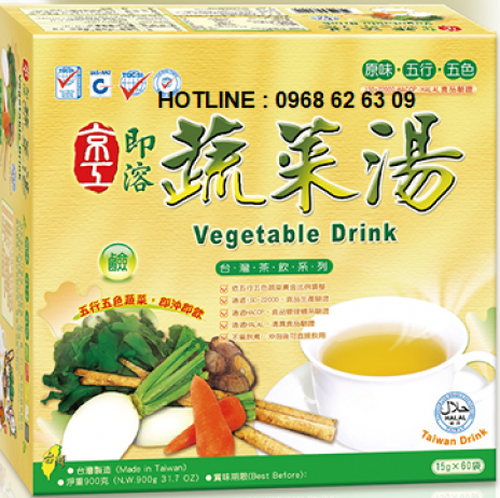 CHIẾT XUẤT RAU CỦ HỔN HỢP (CANH DƯỠNG SINH )  ĐÀI LOAN ( DẠNG BỘT HÒA TAN  60 GÓI)