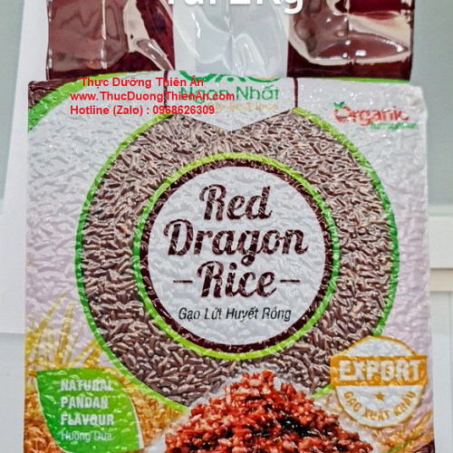 Gạo Lứt Huyết Rồng Hương Dứa Hữu Cơ ( Hàng Xuất Khẩu Gói 2kg)