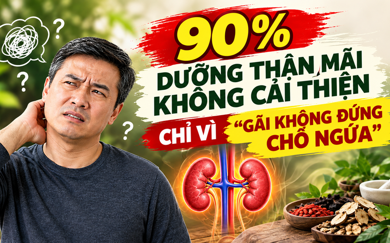 90% DƯỠNG THẬN MÃI KHÔNG CẢI THIỆN CHỈ  VÌ “GÃI KHÔNG ĐÚNG CHỔ NGỨA”