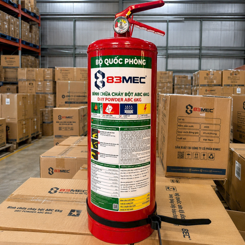 Bình Chữa Cháy Bột ABC 6Kg Bộ Quốc Phòng 83MEC/ABC/6KG