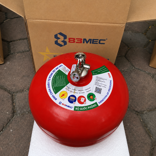 Bình Cầu Chữa Cháy Tự Động Bột ABC 6Kg Bộ Quốc Phòng 83MEC/ABC/TĐ6KG 