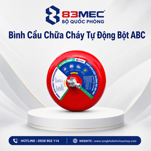 Bình Cầu Chữa Cháy Tự Động Bột ABC 6Kg Bộ Quốc Phòng 83MEC/ABC/TĐ6KG 