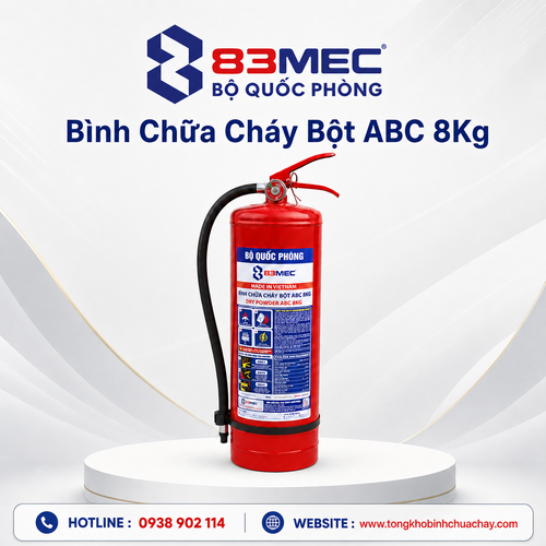 Bình Chữa Cháy Bột ABC 8Kg Bộ Quốc Phòng 83MEC/ABC/8KG
