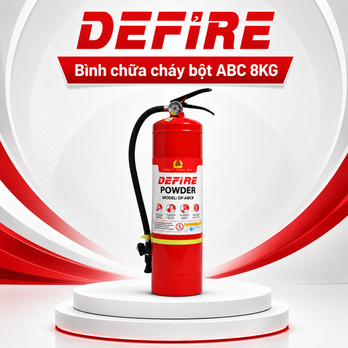 Bình Chữa Cháy Bột ABC 8Kg Defire DF-ABC8